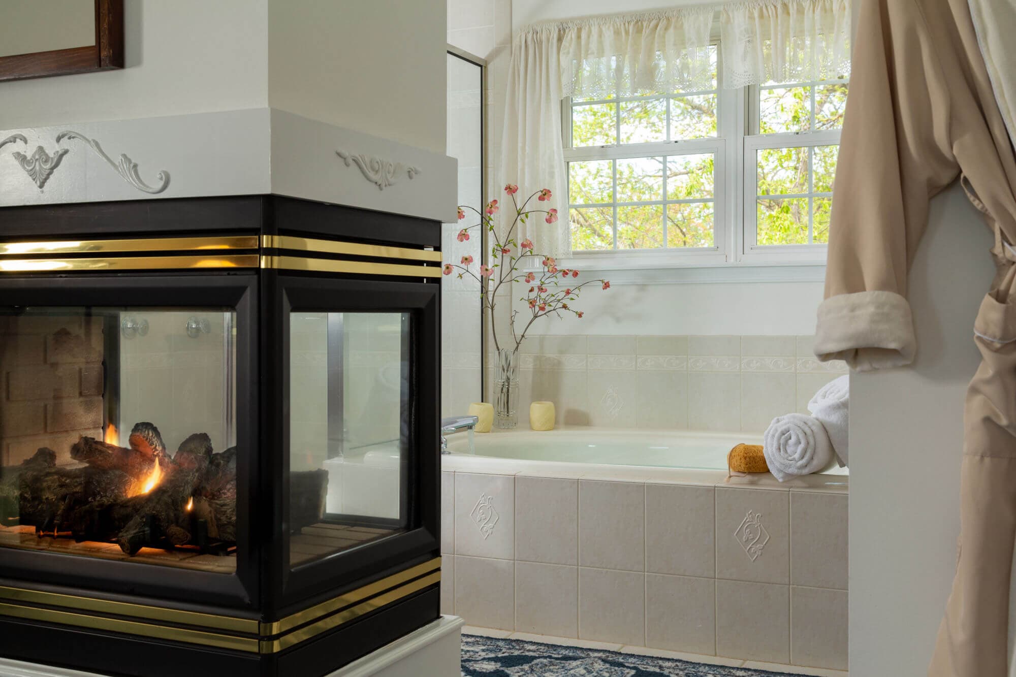 Fireplace and jacuzzi