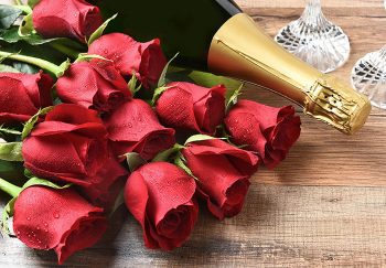 Roses with champagne