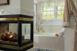 Antares Suite fireplace and bath