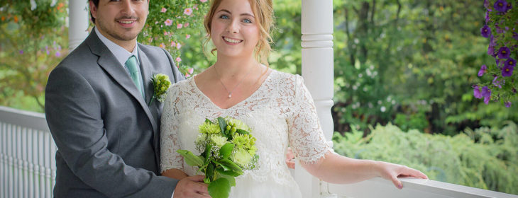 Bride and groom at our Pennsylvania bed and breakfast